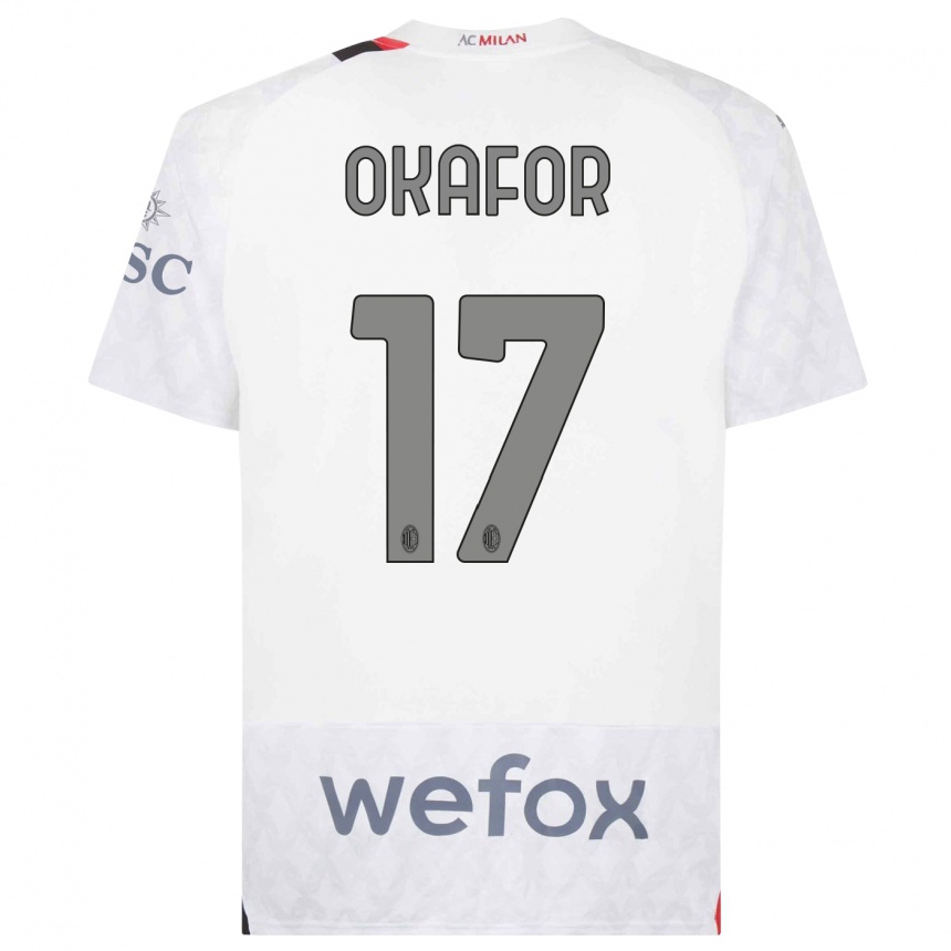 Damen Fußball Noah Okafor #17 Weiß Auswärtstrikot Trikot 2023/24 T-Shirt Luxemburg