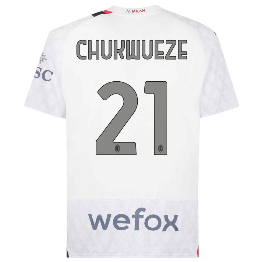 Damen Fußball Samuel Chukwueze #21 Weiß Auswärtstrikot Trikot 2023/24 T-Shirt Luxemburg