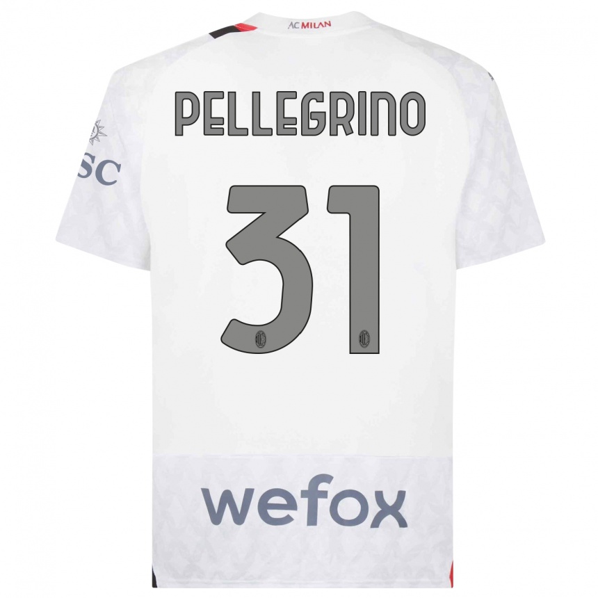 Damen Fußball Marco Pellegrino #31 Weiß Auswärtstrikot Trikot 2023/24 T-Shirt Luxemburg