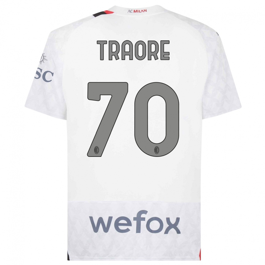 Damen Fußball Chaka Traore #70 Weiß Auswärtstrikot Trikot 2023/24 T-Shirt Luxemburg