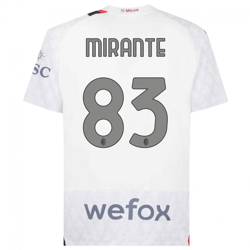 Damen Fußball Antonio Mirante #83 Weiß Auswärtstrikot Trikot 2023/24 T-Shirt Luxemburg