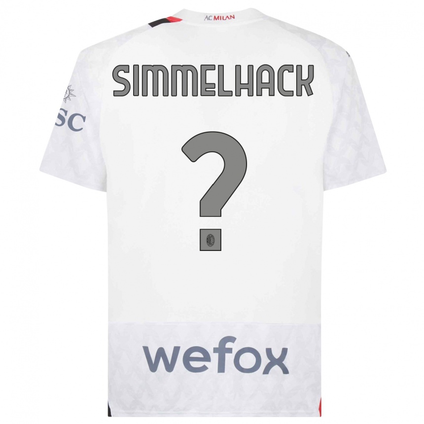 Damen Fußball Alexander Simmelhack #0 Weiß Auswärtstrikot Trikot 2023/24 T-Shirt Luxemburg