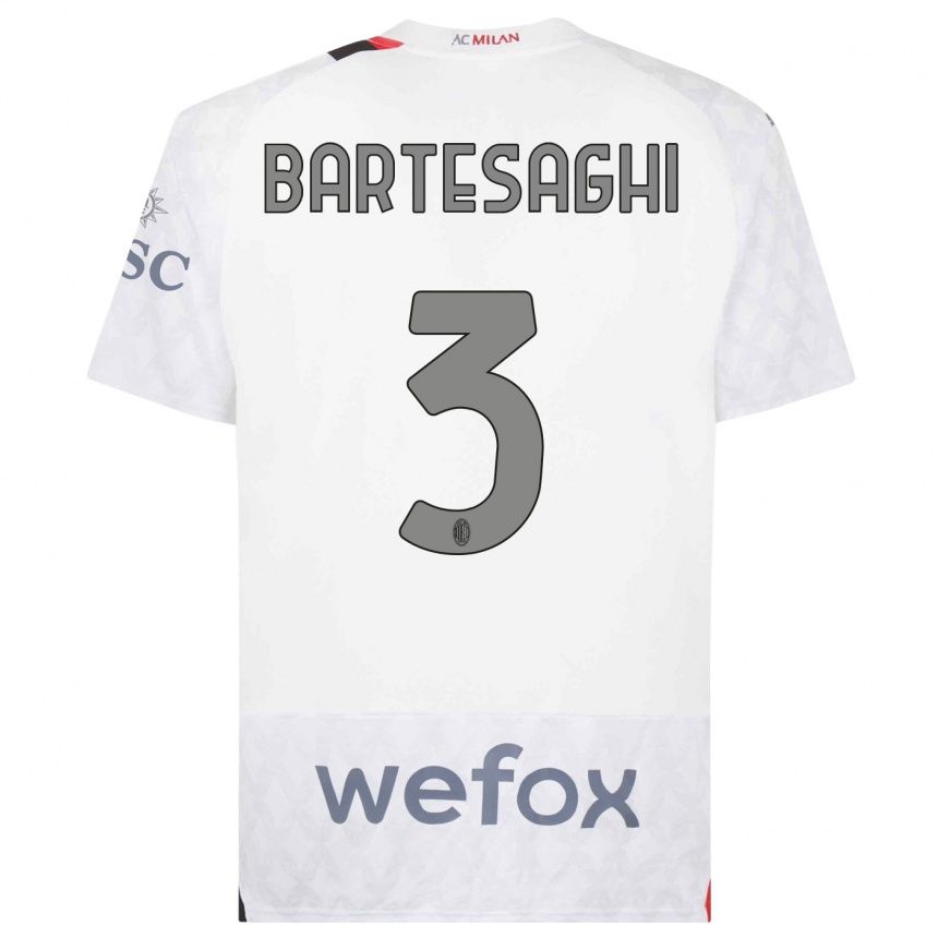 Damen Fußball Davide Bartesaghi #3 Weiß Auswärtstrikot Trikot 2023/24 T-Shirt Luxemburg