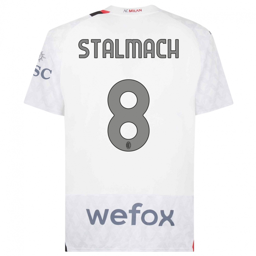 Damen Fußball Dariusz Stalmach #8 Weiß Auswärtstrikot Trikot 2023/24 T-Shirt Luxemburg