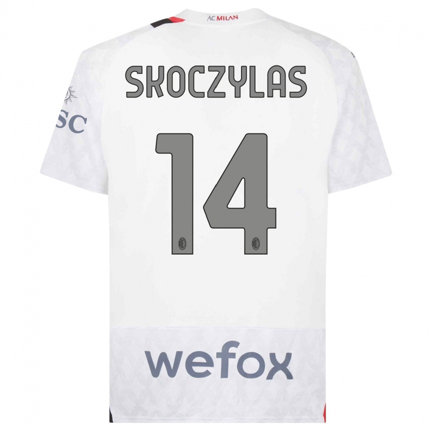 Damen Fußball Mateusz Skoczylas #14 Weiß Auswärtstrikot Trikot 2023/24 T-Shirt Luxemburg