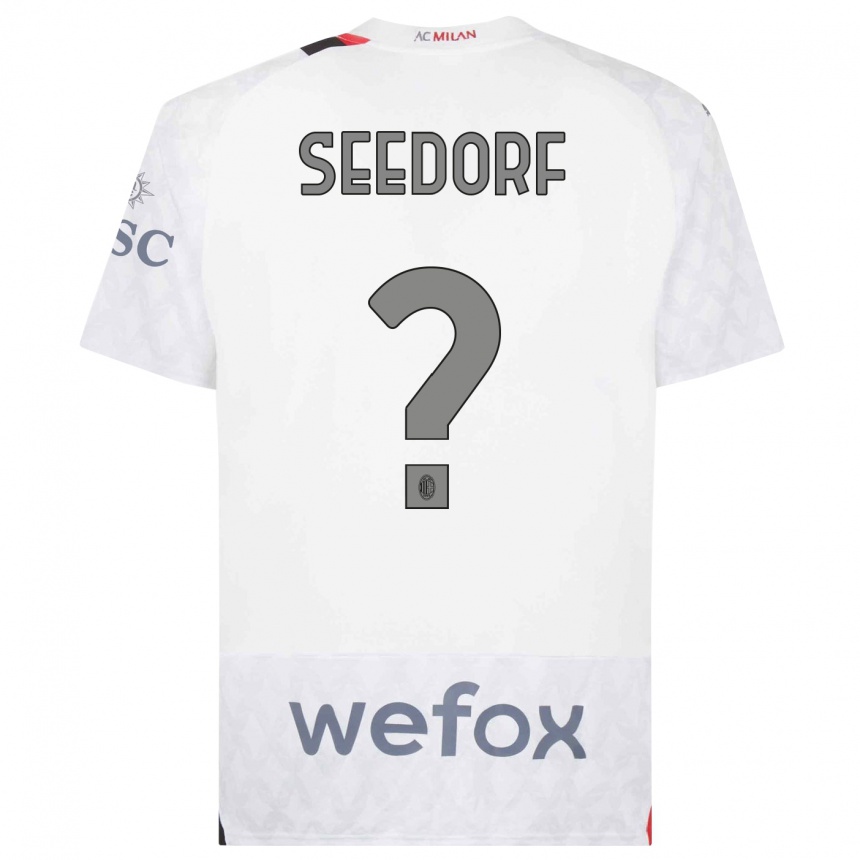Damen Fußball Denzel Seedorf #0 Weiß Auswärtstrikot Trikot 2023/24 T-Shirt Luxemburg