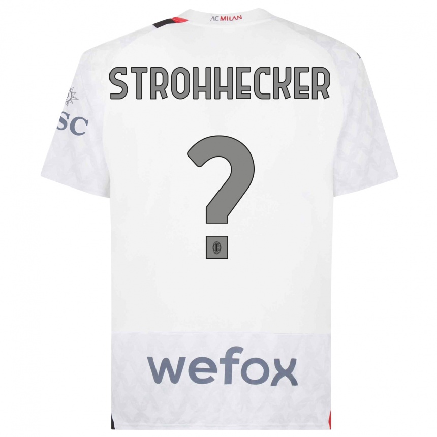 Damen Fußball Riccardo Strohhecker #0 Weiß Auswärtstrikot Trikot 2023/24 T-Shirt Luxemburg