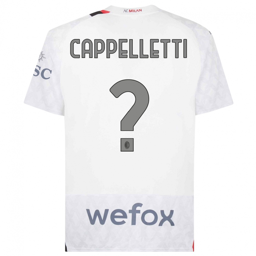 Damen Fußball Mattia Cappelletti #0 Weiß Auswärtstrikot Trikot 2023/24 T-Shirt Luxemburg