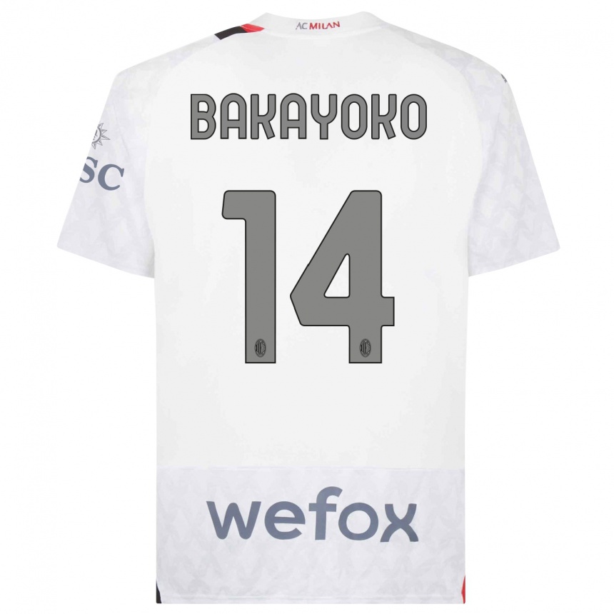Damen Fußball Tiemoue Bakayoko #14 Weiß Auswärtstrikot Trikot 2023/24 T-Shirt Luxemburg