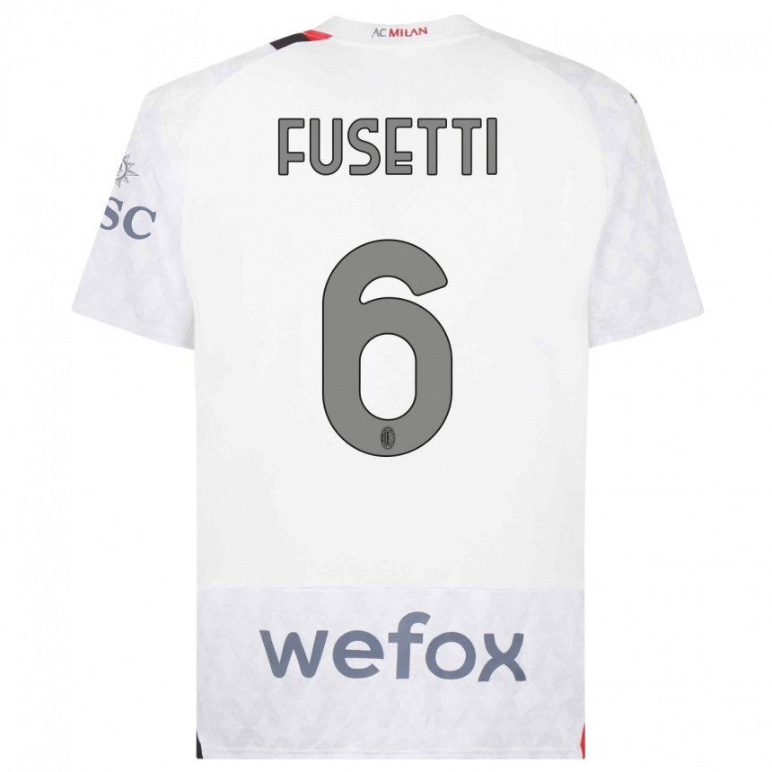Damen Fußball Laura Fusetti #6 Weiß Auswärtstrikot Trikot 2023/24 T-Shirt Luxemburg