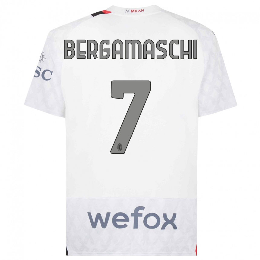 Damen Fußball Valentina Bergamaschi #7 Weiß Auswärtstrikot Trikot 2023/24 T-Shirt Luxemburg