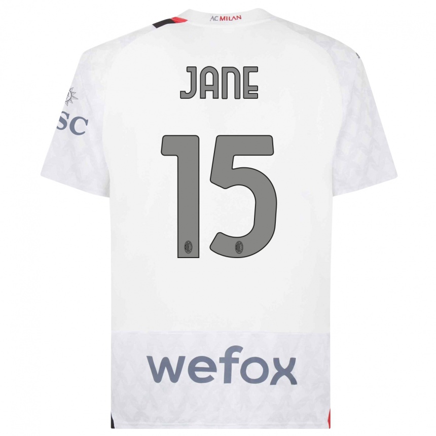 Damen Fußball Refiloe Jane #15 Weiß Auswärtstrikot Trikot 2023/24 T-Shirt Luxemburg