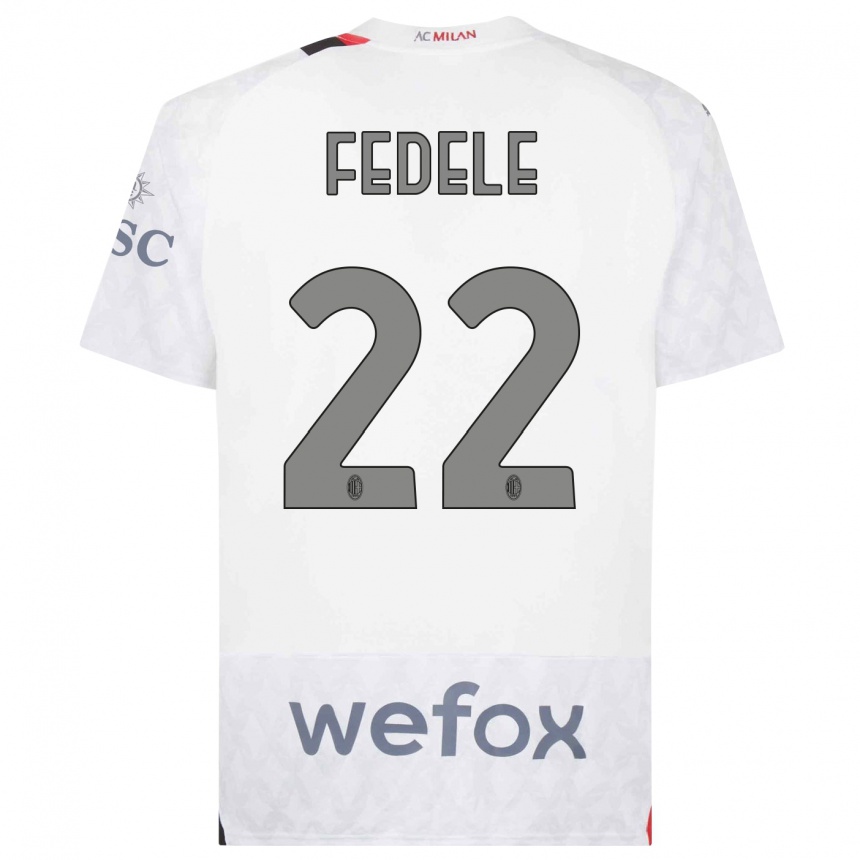 Damen Fußball Noemi Fedele #22 Weiß Auswärtstrikot Trikot 2023/24 T-Shirt Luxemburg