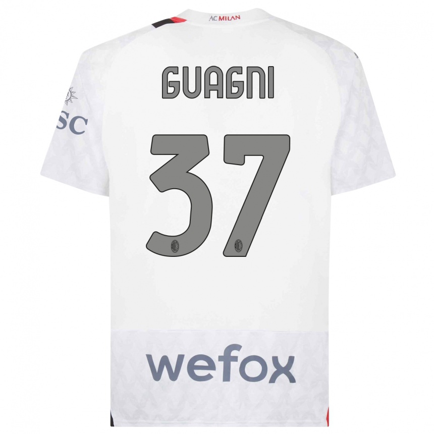 Damen Fußball Alia Guagni #37 Weiß Auswärtstrikot Trikot 2023/24 T-Shirt Luxemburg