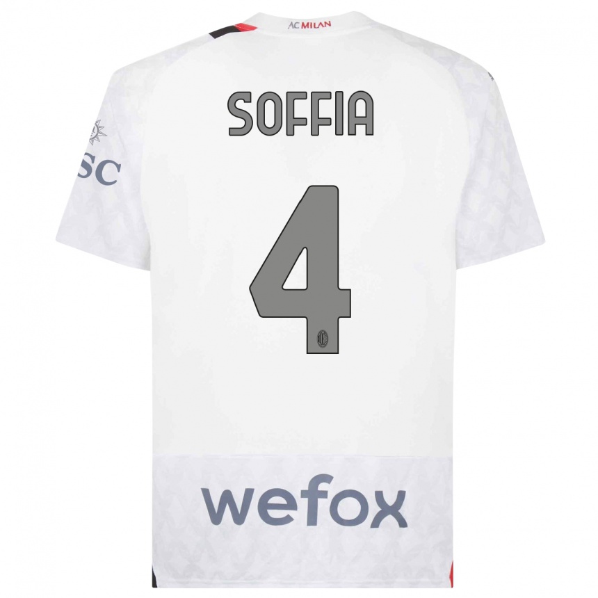 Damen Fußball Angelica Soffia #4 Weiß Auswärtstrikot Trikot 2023/24 T-Shirt Luxemburg
