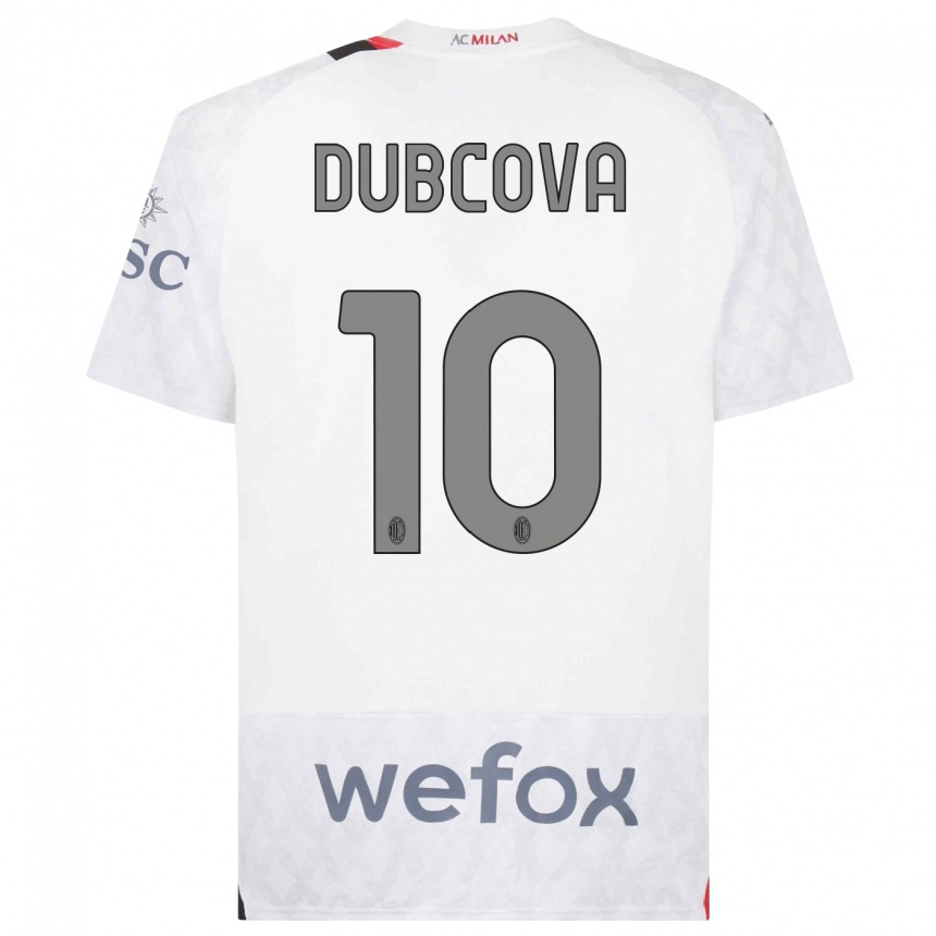 Damen Fußball Kamila Dubcova #10 Weiß Auswärtstrikot Trikot 2023/24 T-Shirt Luxemburg