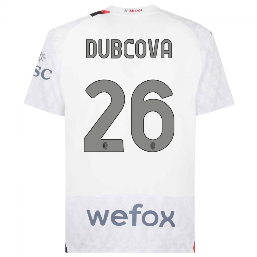 Damen Fußball Michaela Dubcova #26 Weiß Auswärtstrikot Trikot 2023/24 T-Shirt Luxemburg