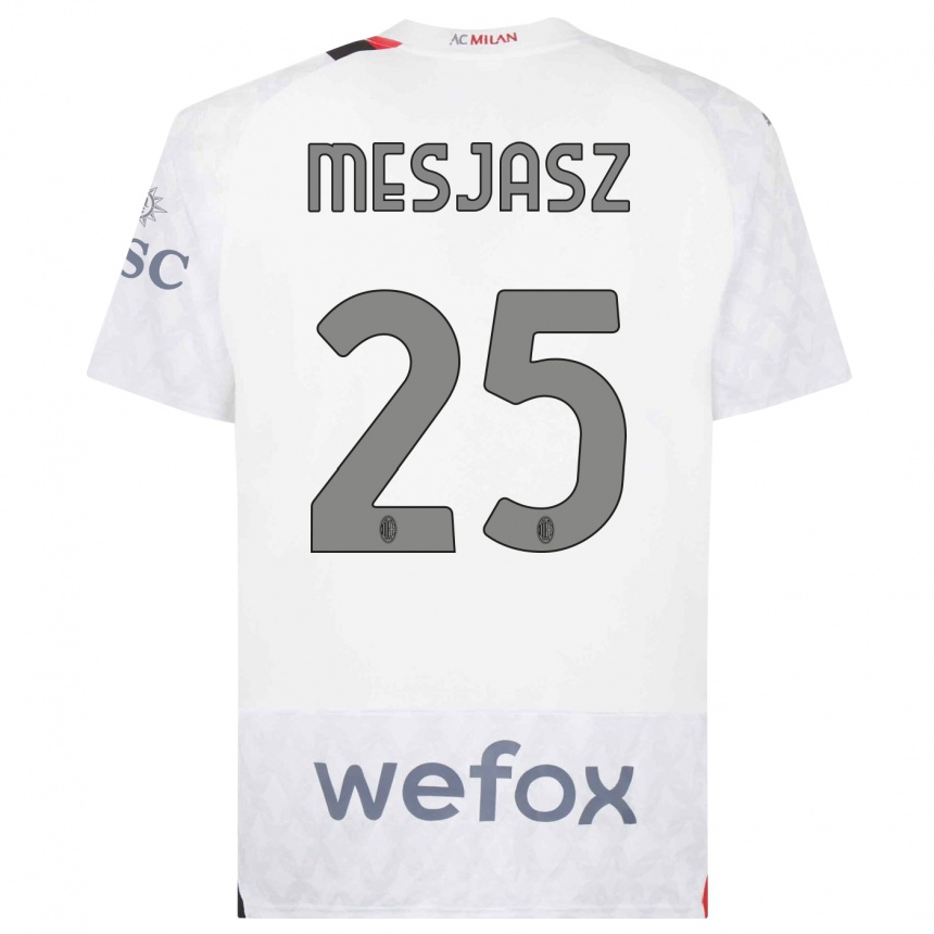 Damen Fußball Malgorzata Mesjasz #25 Weiß Auswärtstrikot Trikot 2023/24 T-Shirt Luxemburg