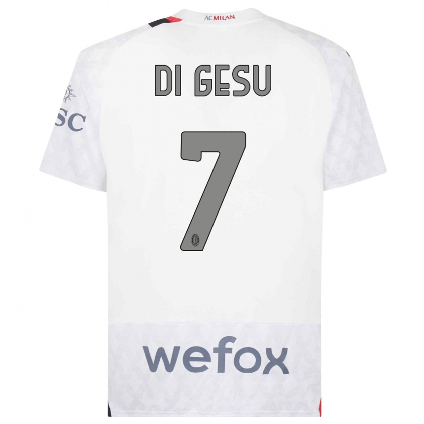 Damen Fußball Enrico Di Gesu #7 Weiß Auswärtstrikot Trikot 2023/24 T-Shirt Luxemburg