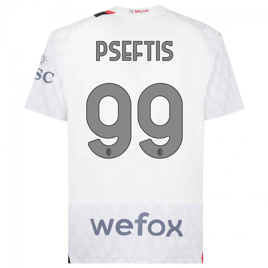 Damen Fußball Fotios Pseftis #99 Weiß Auswärtstrikot Trikot 2023/24 T-Shirt Luxemburg