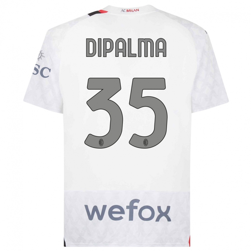 Damen Fußball Matteo Dipalma #35 Weiß Auswärtstrikot Trikot 2023/24 T-Shirt Luxemburg