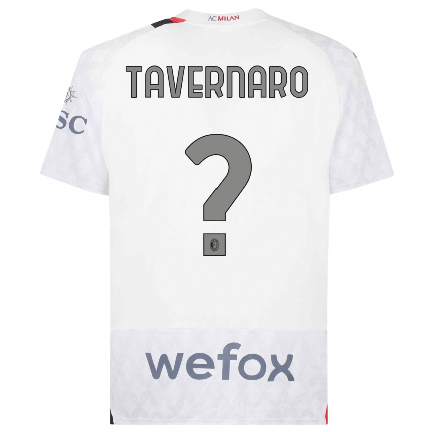 Damen Fußball Federico Tavernaro #0 Weiß Auswärtstrikot Trikot 2023/24 T-Shirt Luxemburg