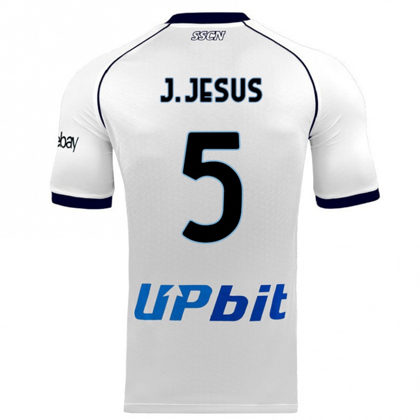 Damen Fußball Juan Jesus #5 Weiß Auswärtstrikot Trikot 2023/24 T-Shirt Luxemburg