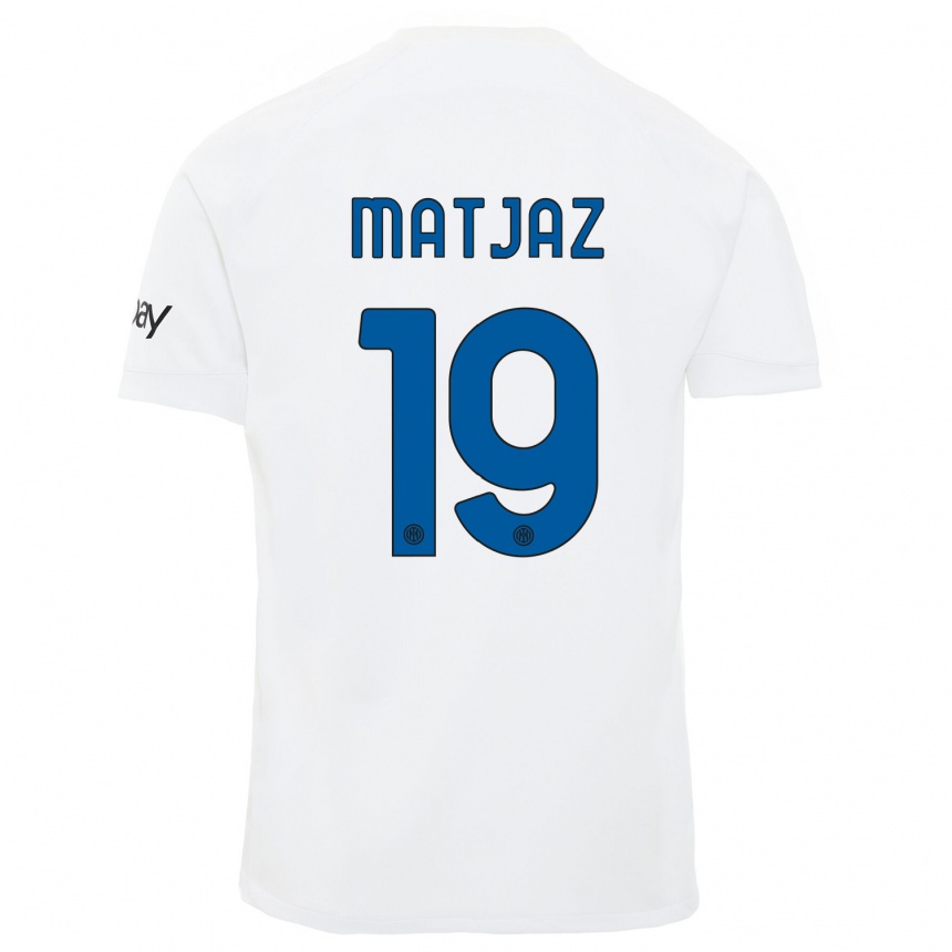 Damen Fußball Samo Matjaz #19 Weiß Auswärtstrikot Trikot 2023/24 T-Shirt Luxemburg