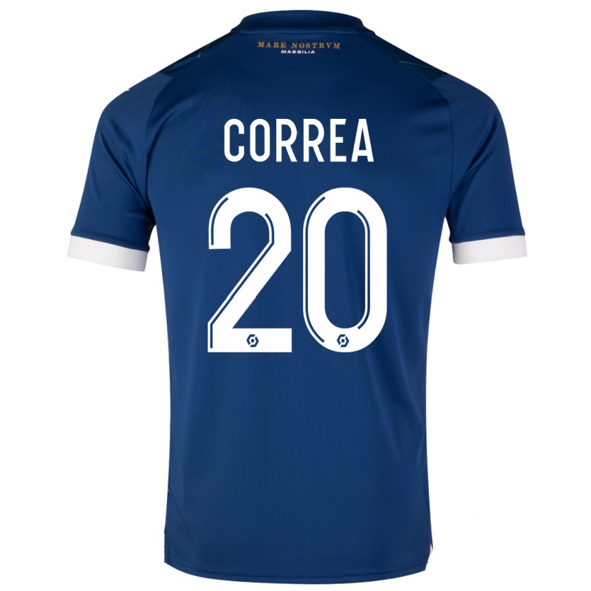 Damen Fußball Joaquin Correa #20 Dunkelblau Auswärtstrikot Trikot 2023/24 T-Shirt Luxemburg