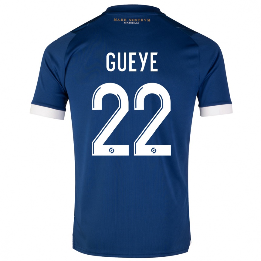 Damen Fußball Pape Gueye #22 Dunkelblau Auswärtstrikot Trikot 2023/24 T-Shirt Luxemburg
