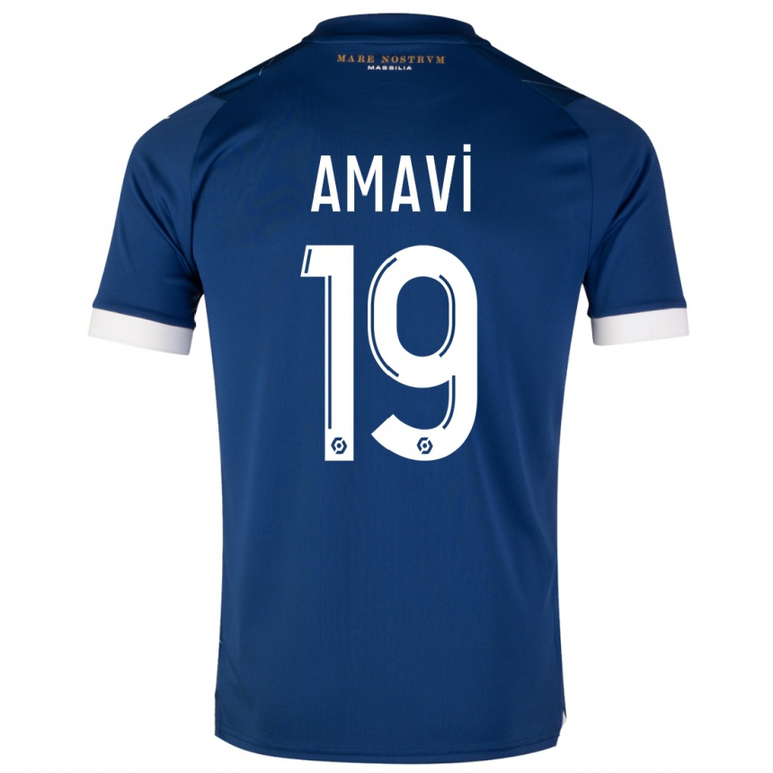 Damen Fußball Jordan Amavi #19 Dunkelblau Auswärtstrikot Trikot 2023/24 T-Shirt Luxemburg