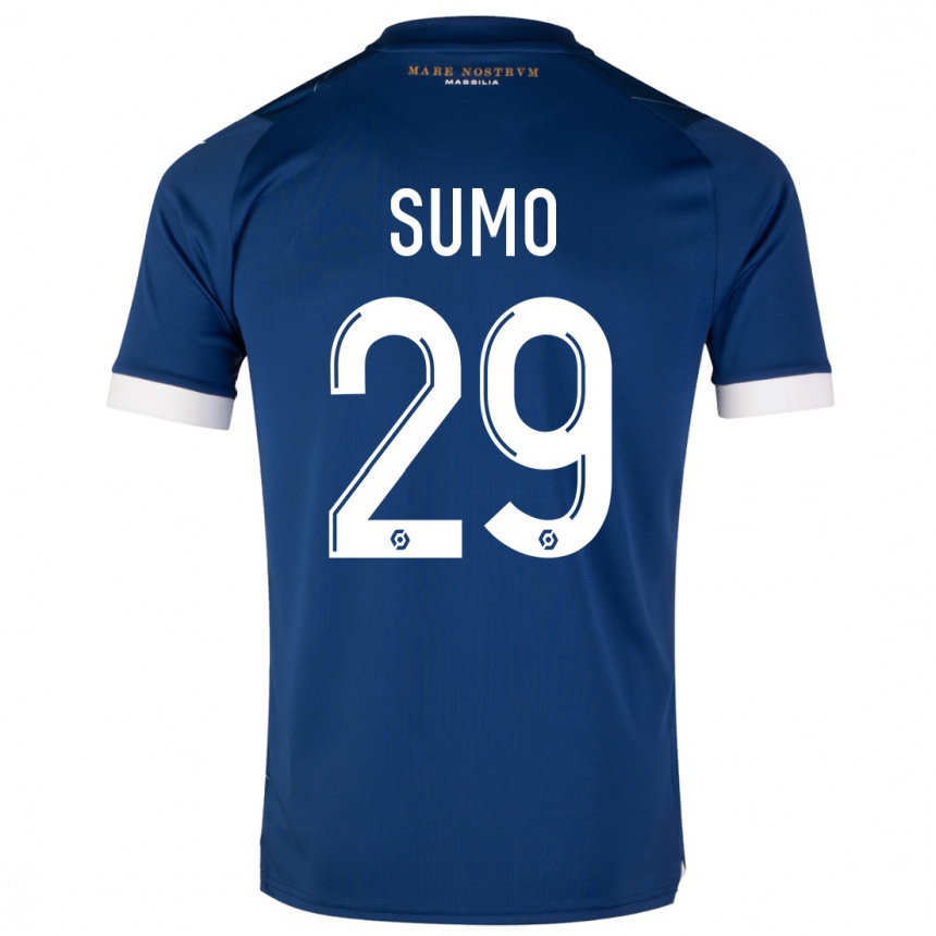 Damen Fußball Eva Sumo #29 Dunkelblau Auswärtstrikot Trikot 2023/24 T-Shirt Luxemburg