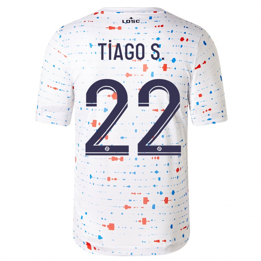 Damen Fußball Tiago Santos #22 Weiß Auswärtstrikot Trikot 2023/24 T-Shirt Luxemburg
