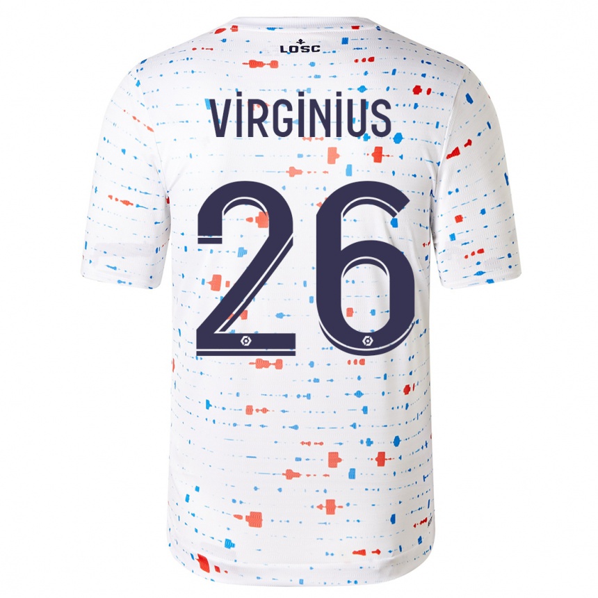 Damen Fußball Alan Virginius #26 Weiß Auswärtstrikot Trikot 2023/24 T-Shirt Luxemburg
