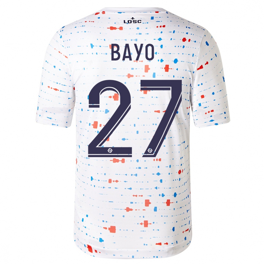 Damen Fußball Mohamed Bayo #27 Weiß Auswärtstrikot Trikot 2023/24 T-Shirt Luxemburg