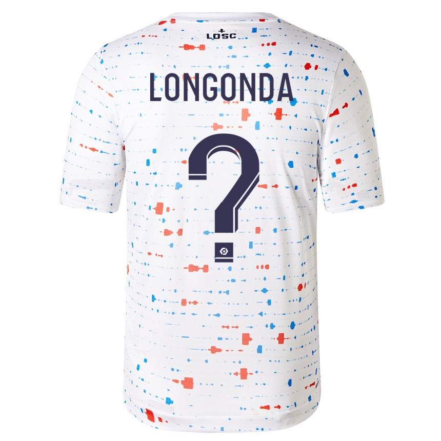 Damen Fußball Jean-Pierre Longonda #0 Weiß Auswärtstrikot Trikot 2023/24 T-Shirt Luxemburg