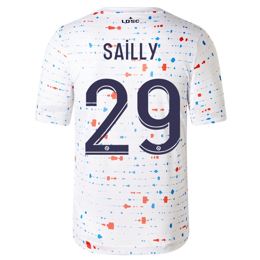 Damen Fußball Charlotte Sailly #29 Weiß Auswärtstrikot Trikot 2023/24 T-Shirt Luxemburg