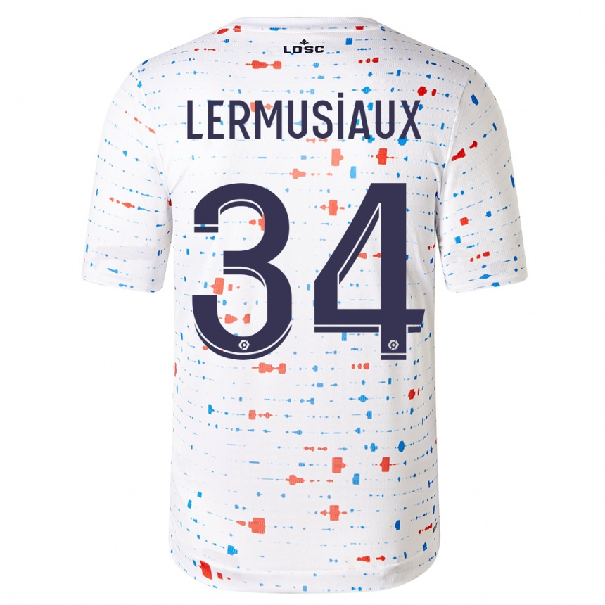 Damen Fußball Chrystal Lermusiaux #34 Weiß Auswärtstrikot Trikot 2023/24 T-Shirt Luxemburg