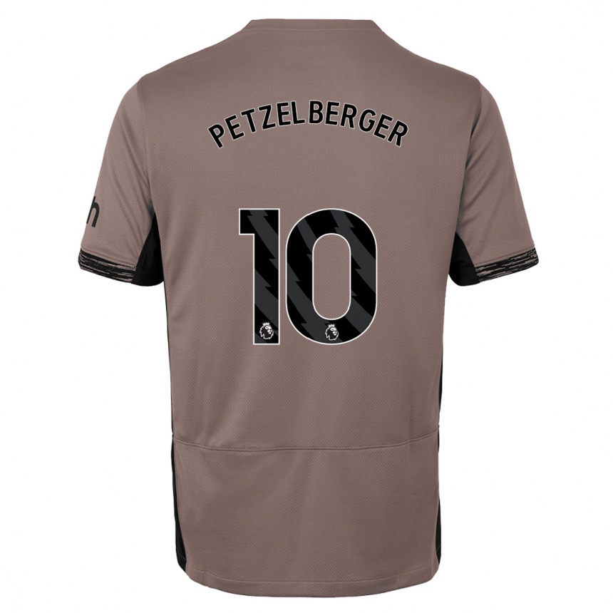 Damen Fußball Ramona Petzelberger #10 Dunkelbeige Ausweichtrikot Trikot 2023/24 T-Shirt Luxemburg