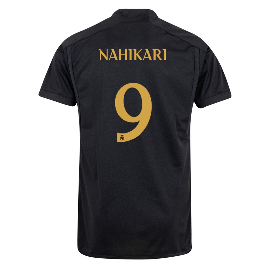 Damen Fußball Nahikari Garcia #9 Schwarz Ausweichtrikot Trikot 2023/24 T-Shirt Luxemburg