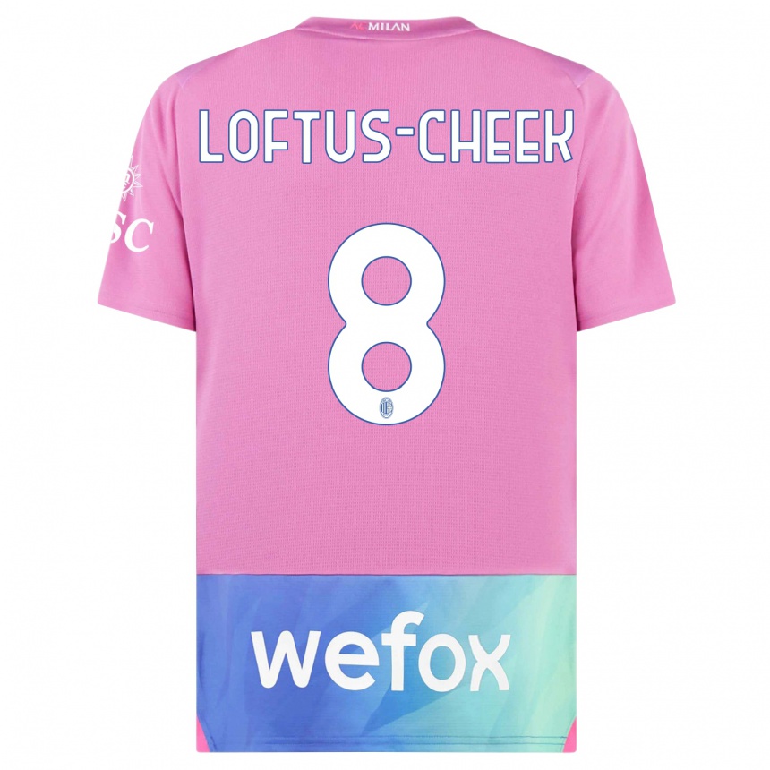 Damen Fußball Ruben Loftus-Cheek #8 Pink Lila Ausweichtrikot Trikot 2023/24 T-Shirt Luxemburg