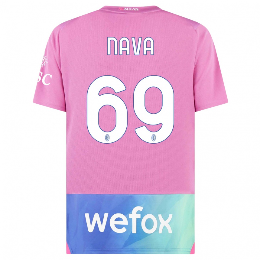 Damen Fußball Lapo Nava #69 Pink Lila Ausweichtrikot Trikot 2023/24 T-Shirt Luxemburg