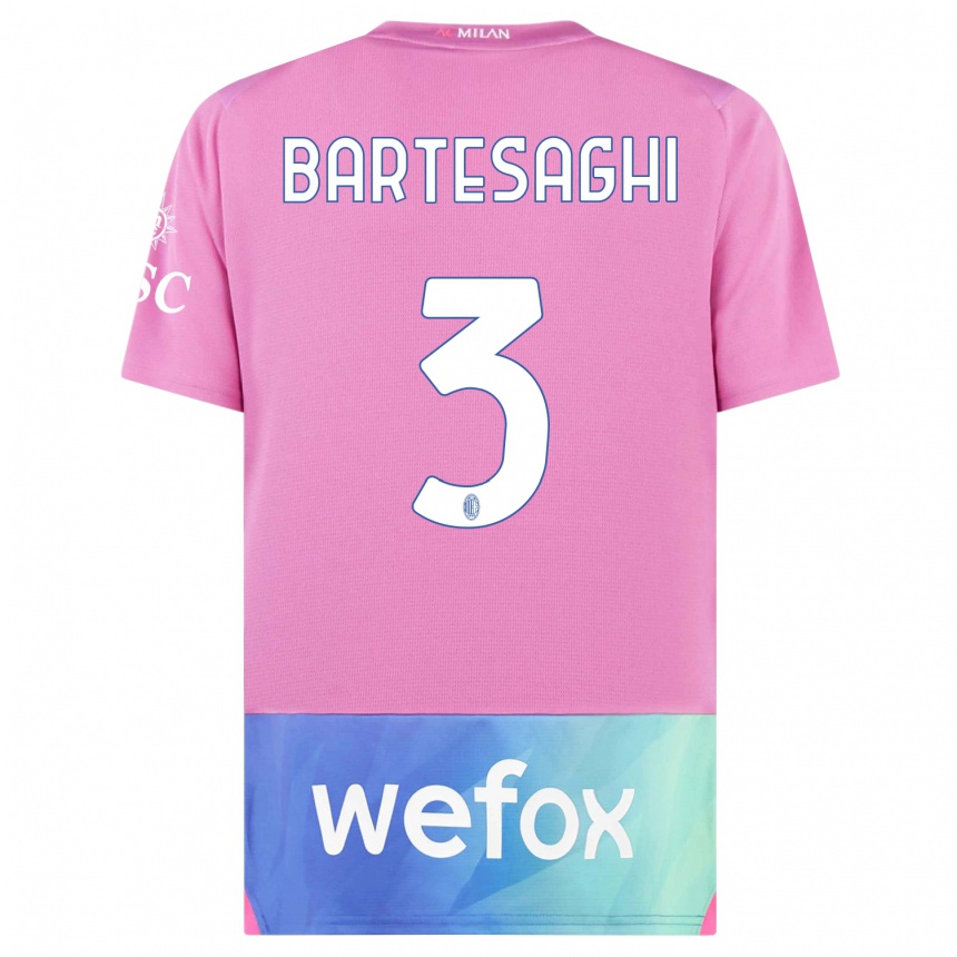 Damen Fußball Davide Bartesaghi #3 Pink Lila Ausweichtrikot Trikot 2023/24 T-Shirt Luxemburg
