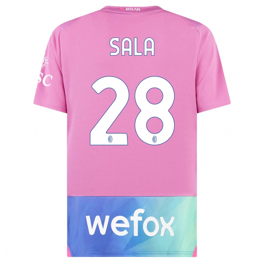 Damen Fußball Emanuele Sala #28 Pink Lila Ausweichtrikot Trikot 2023/24 T-Shirt Luxemburg