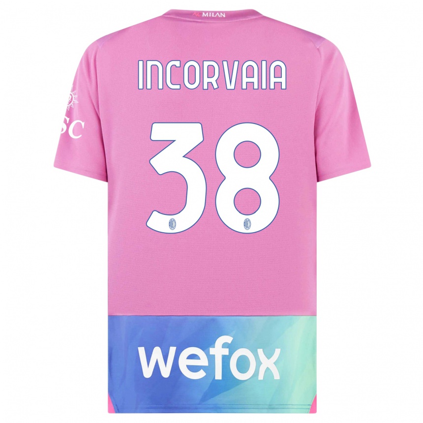 Damen Fußball Giovanni Incorvaia #38 Pink Lila Ausweichtrikot Trikot 2023/24 T-Shirt Luxemburg