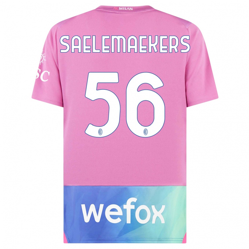 Damen Fußball Alexis Saelemaekers #56 Pink Lila Ausweichtrikot Trikot 2023/24 T-Shirt Luxemburg