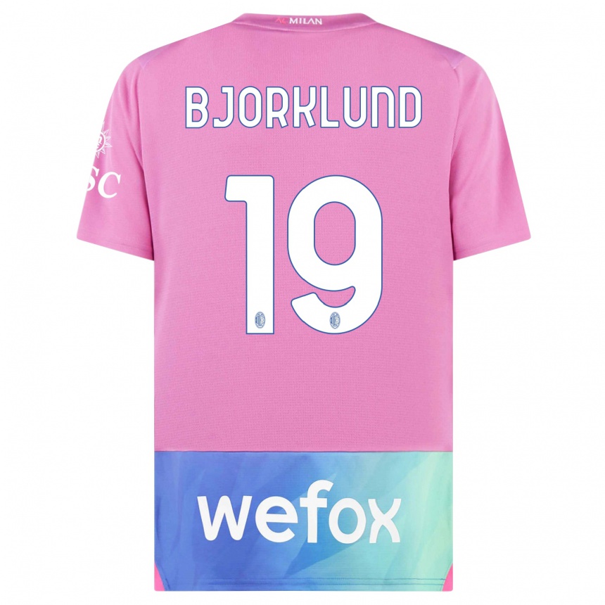 Damen Fußball Lukas Bjorklund #19 Pink Lila Ausweichtrikot Trikot 2023/24 T-Shirt Luxemburg