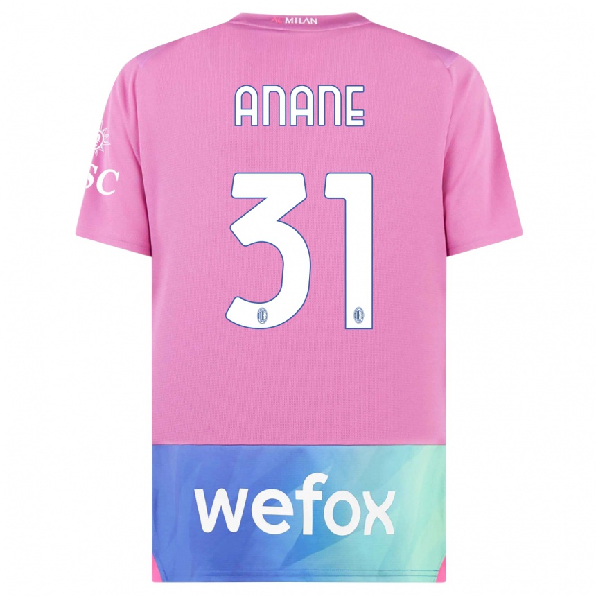 Damen Fußball Emmanuel Anane #31 Pink Lila Ausweichtrikot Trikot 2023/24 T-Shirt Luxemburg