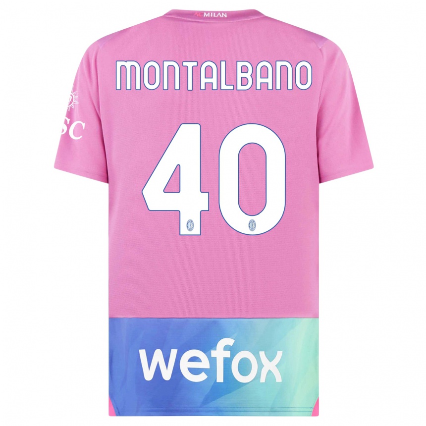 Damen Fußball Nicolo Montalbano #40 Pink Lila Ausweichtrikot Trikot 2023/24 T-Shirt Luxemburg