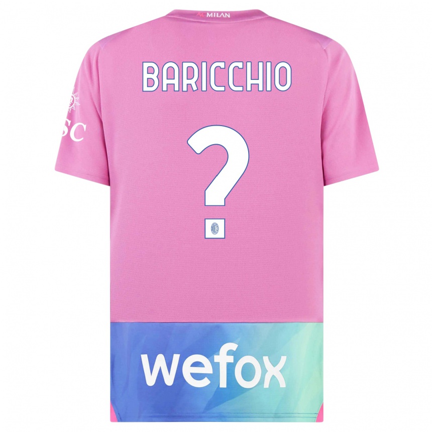 Damen Fußball Luca Baricchio #0 Pink Lila Ausweichtrikot Trikot 2023/24 T-Shirt Luxemburg